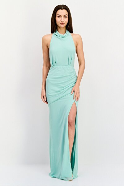 Tfnc فستان ماكسي شيفون منسوج للعروس، أخضر فاتح