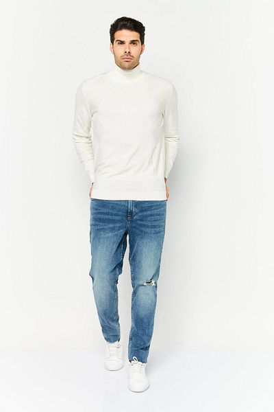 Sorbino Men Mock Neck Long Sleeves Heather Sweatshirt, Off White