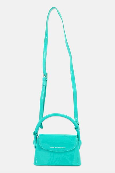 French Connection Women Brand Logo Cross Body Bag 12 H x 17 L x 8 W cm, Turquoise
