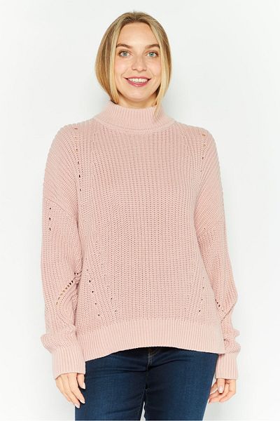 Hugo by Hugo Boss Women High Neck Textured Sweater, Pink