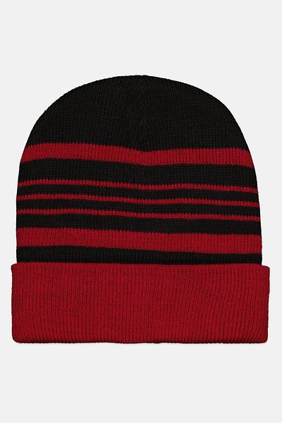 Royal Deluxe Men Sherpa Lined Striped Beanie, Assorted