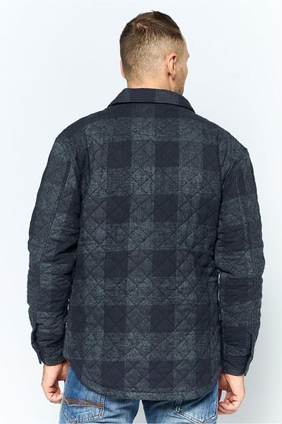 Silver Jeans Co. Men Quilted Jacket Shirt, Grey