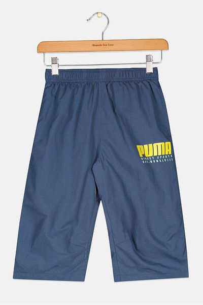 Puma Kids Boy Regular Print Brand Logo Shorts, Blue