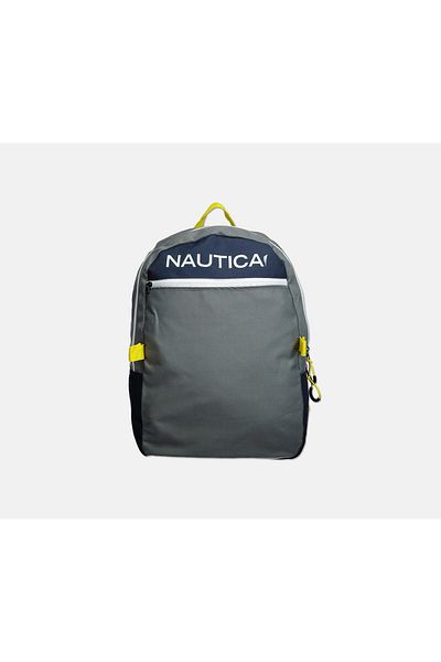 Nautica Boys Back Pack With Lunch Bag, Grey and Yellow