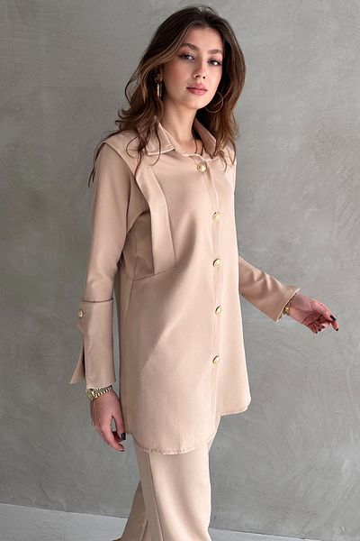 amcacom Double Button Sleeve Detailed Suit