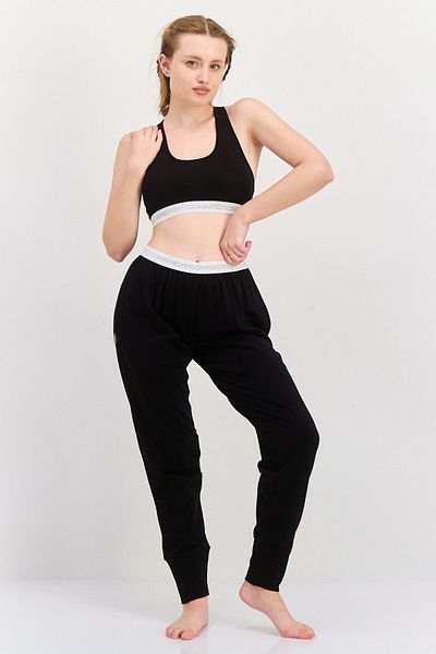French Connection Women 2 Pcs Brand Logo Top And Pajama Bottom Sets, Black