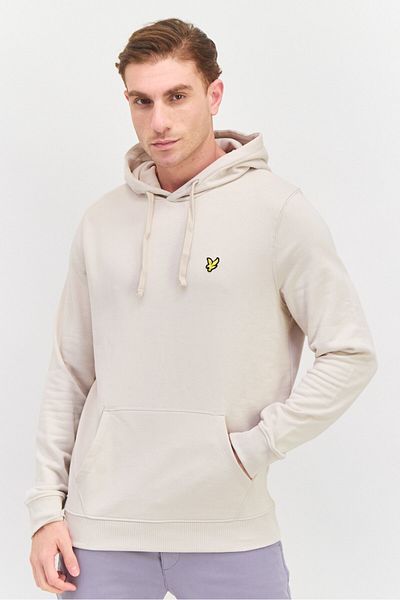 Lyle & Scott Men Hooded Embroidered Logo Long Sleeves Sweatshirt, Light Mist