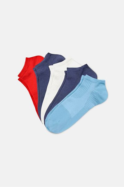 Tchibo Kids Unisex 5 Pairs Sports Socks, Red Combo