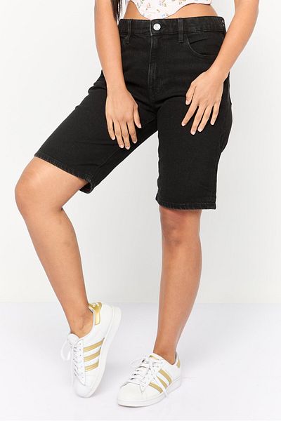 Esprit Women Solid Denim Shorts, Black