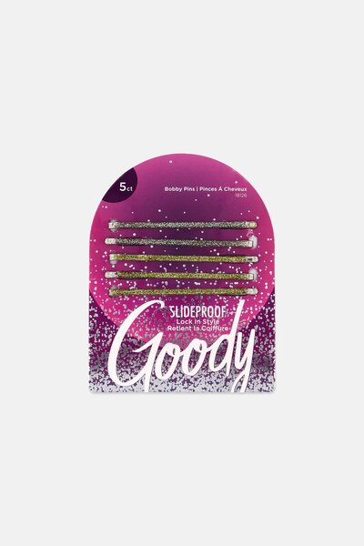 Goody دبابيس شعر معدنية للنساء، 5 قطع، فضية