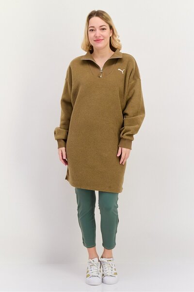 Puma Women Relaxed Fit Winterized HZ Outdoor Sweatshirt, Khaki