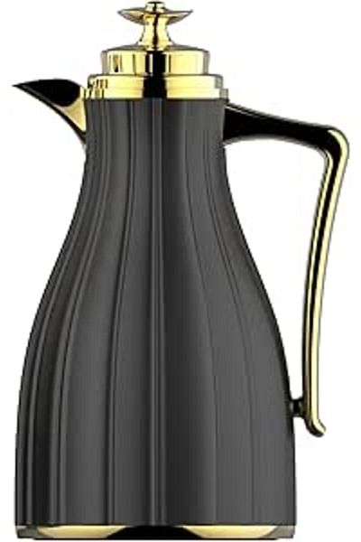 ALSAIF Coffee And Tea Vacuum Flask From Flora Size: 1.0 L Color: Black/gold