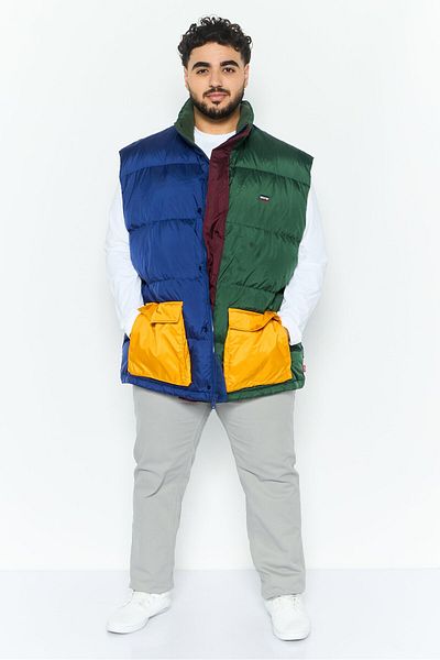 Levi's Men Colrblock Puffer Vest, Navy