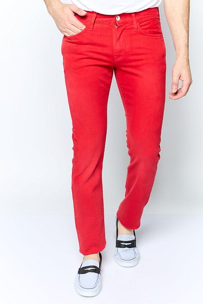 Tommy Hilfiger Men Regular Fit Solid Jeans, Red