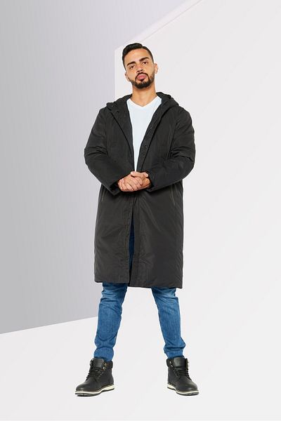 Lacoste Men Solid Hooded Jacket, Black