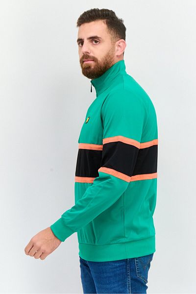 Lyle & Scott Men Mock Neck Brand Logo Long Sleeves Sweatshirts, Green Combo