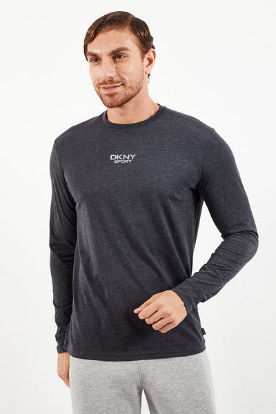 DKNY Sport Men Sportswear Fit Long Sleeves Training Sweatshirt, Black