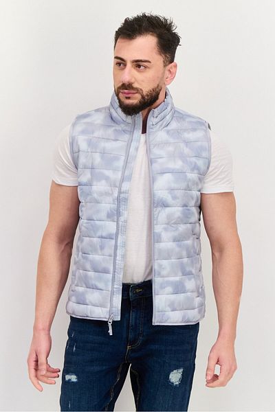 GAP Men Quilted Sleeveless Jacket Vest, Grey