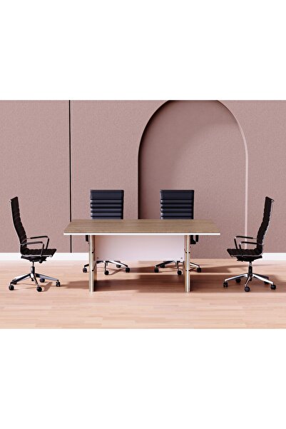Mahmayi Zelda Conference Table Truffle Brown Davos Oak | Office Conference cum Meeting Table_180cm