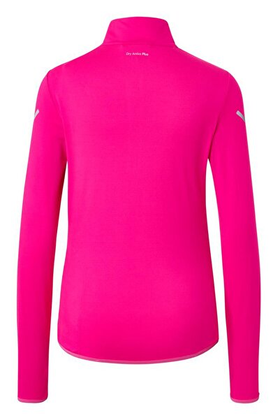 Tchibo Women Mock Neck Long Sleeve Solid Sweatshirt, Pink