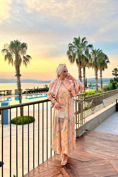 Melike Tatar Somon Print Dress 32-2311