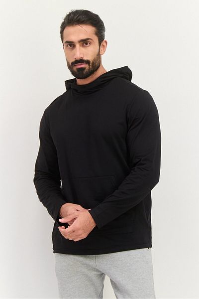 gaiam Men Slim Fit Long Sleeves Outdoor Hoodies, Black