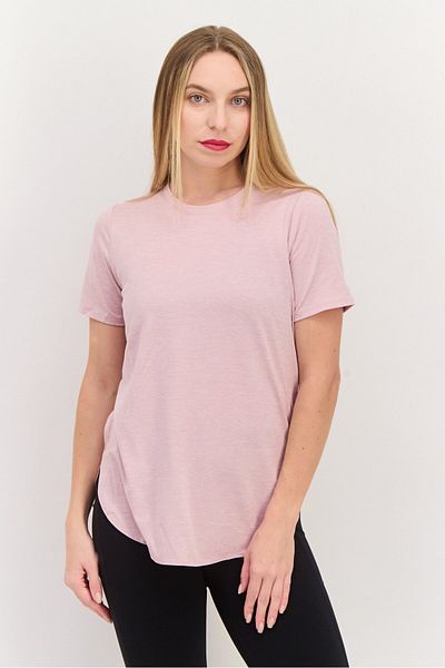 SKECHERS Women Sportswear Fit Short Sleeve Training Top, Pink