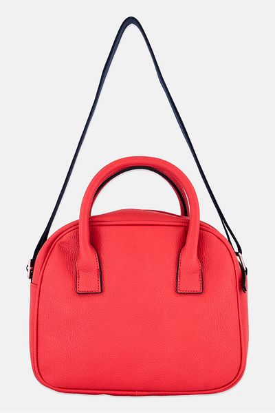 Nautica Women Brand Logo Satchel Bag 22 H x 27 L x 10 W Cm, Red