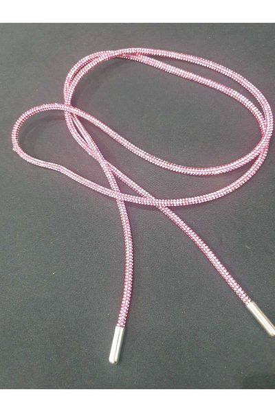 ESRA ŞELEM Pink Color Crystallized Rhinestone Tracksuit and Sweatshirt Hood Rope Rhinestone Rope Ribbon Cord Laces