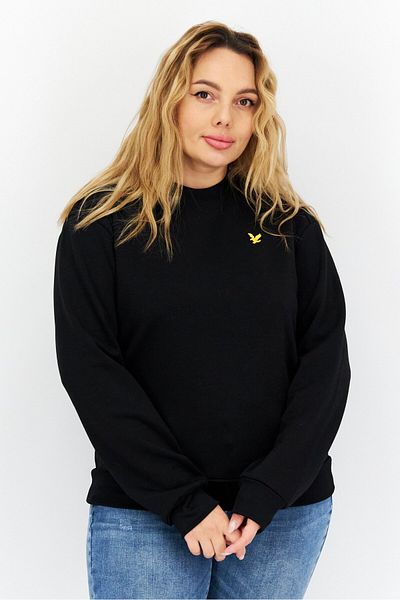 Lyle & Scott Women Crew Neck Brand Logo Long Sleeve Sweatshirts, Black