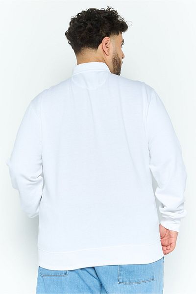 La Martina Men Round Neck Brand Logo Long Sleeve Hoodie, White Combo