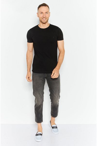 French Connection Men 3 Pack Crew Neck Short Sleeve Brand Logo T Shirt, Black