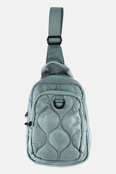 Danskin Women Blake Quilted Sling Cross Body Bag 7,5 L x 12 x 4 W cm, Lily Pad