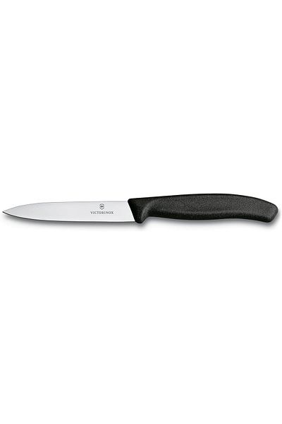 Victorinox Swiss Classic Paring 4" Straight Blade 5/8" Width at sharp Tip in Black Handle