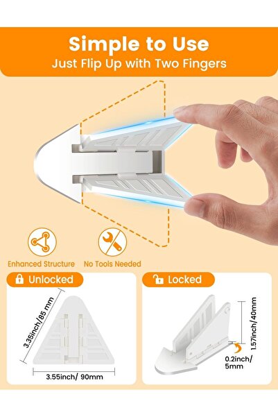 Generic Mikakooz 4-Pack Sliding Glass Door Locks – Child Safety Window/Door Locks (White)