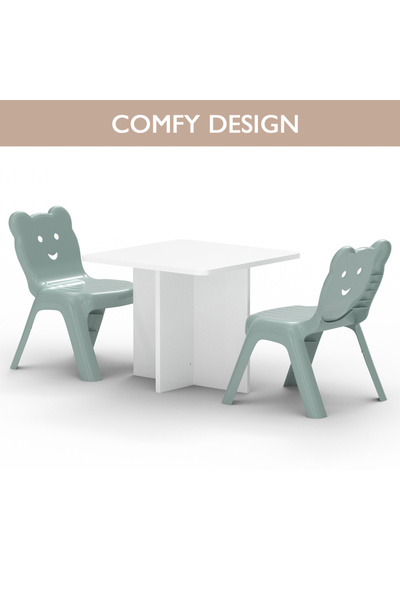 Mahmayi CH01 Kids Chair - Plastic Stackable Chair with Smooth Round Corners Light Grey, Single Chair