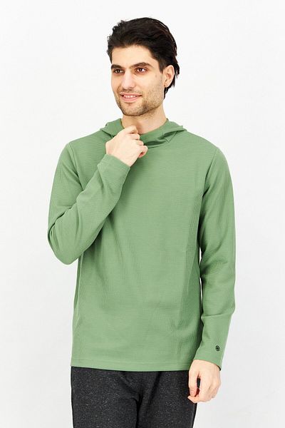 gaiam Men Hooded Long Sleeve Long Sleeve Training Sweatshirt, Sage Green