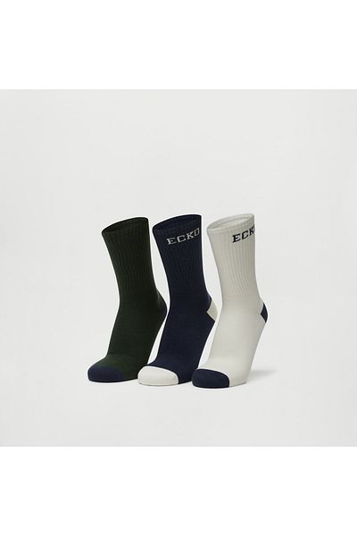 ECKO Set of 3 - Ecko Unltd Logo Detail Ribbed Calf Length Socks
