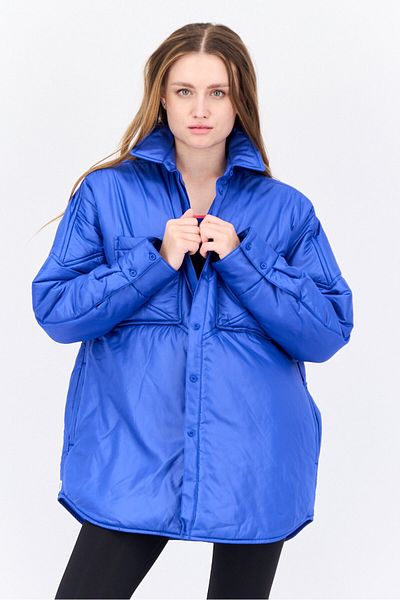 adidas Women Sportswear Fit Outdoor Jacket Shirt, Blue