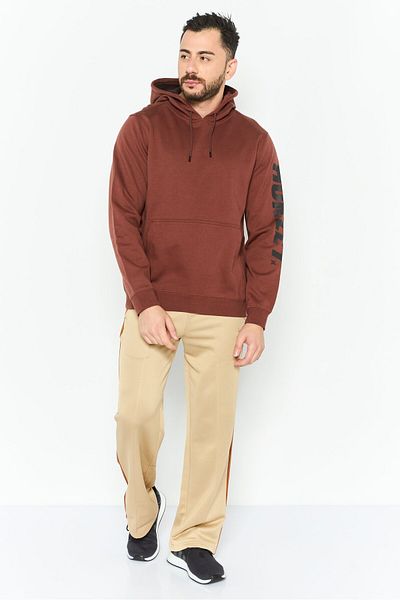 Hurley Men Hooded Brand Logo Long Sleeve Sweatshirt, Brown
