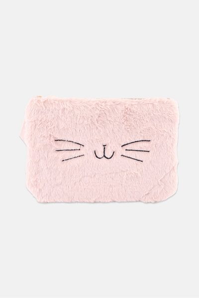 Posh & Pop Kids Girl Faux Fur Cosmetics Pouch Bag 18 H X 27 L X 3 W Cm, Pink