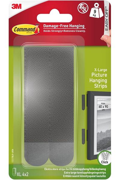 COMMAND 3M Command picture hanging strips Black X Large 4sets /pk