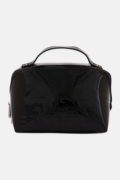 French Connection Women Brand Logo Cosmetic Pouch, Black