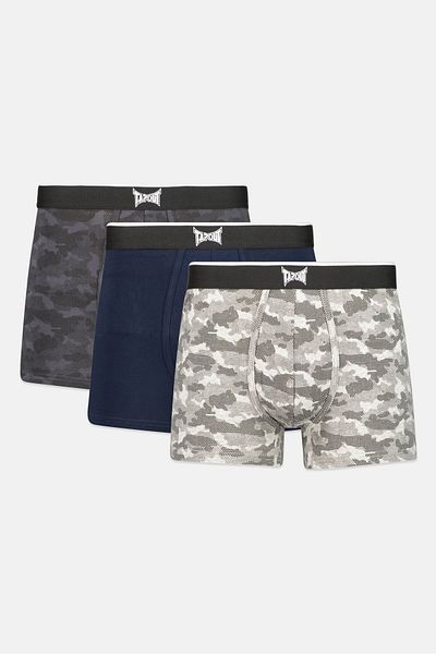 Tapout Men 3 Pieces Camouflage Boxer Briefs, Grey
