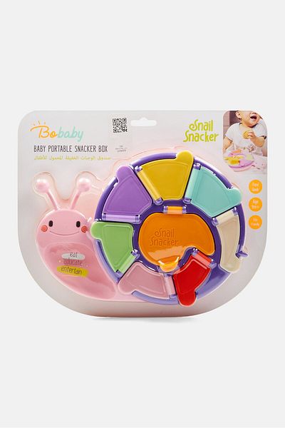 BoBaby Baby Portable Snail Snacker Box, Yellow Combo