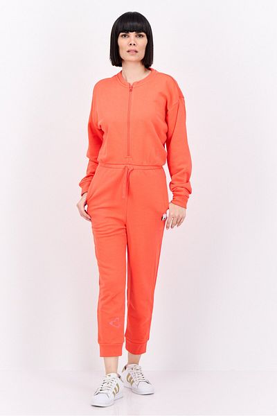 adidas Women Sportswear Fit Long Sleeves Outdoor Jumpsuit, Orange