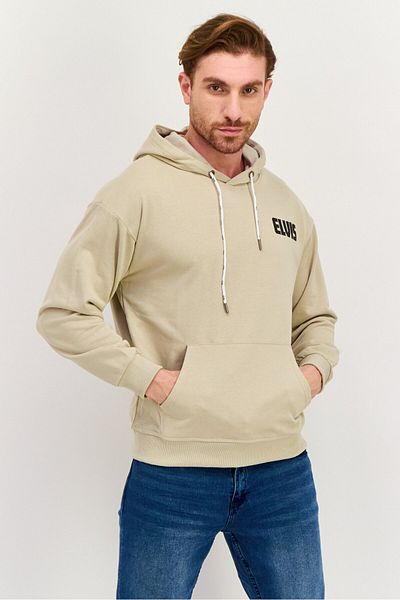 Elvis Men Hooded Brand Logo Long Sleeves Sweatshirt, Black