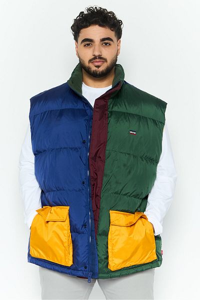 Levi's Men Colrblock Puffer Vest, Navy
