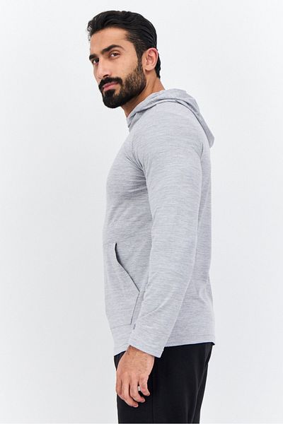 gaiam Men Slim Fit Long Sleeves Outdoor Hoodies, Grey