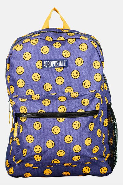 Aeropostale Women Allover Print Backpack 43 x H 30 x L 11 x W cm, Blue